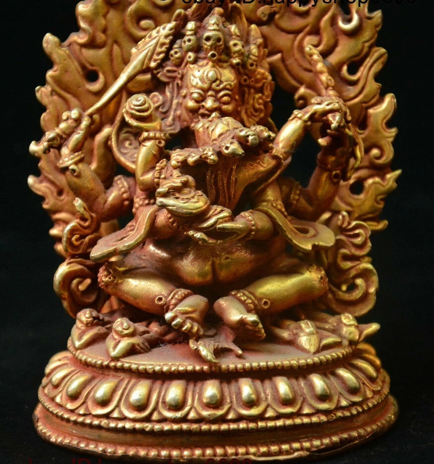 Тибетский Буддизм бронзовая позолота Махакалы разгневанного божества богиня