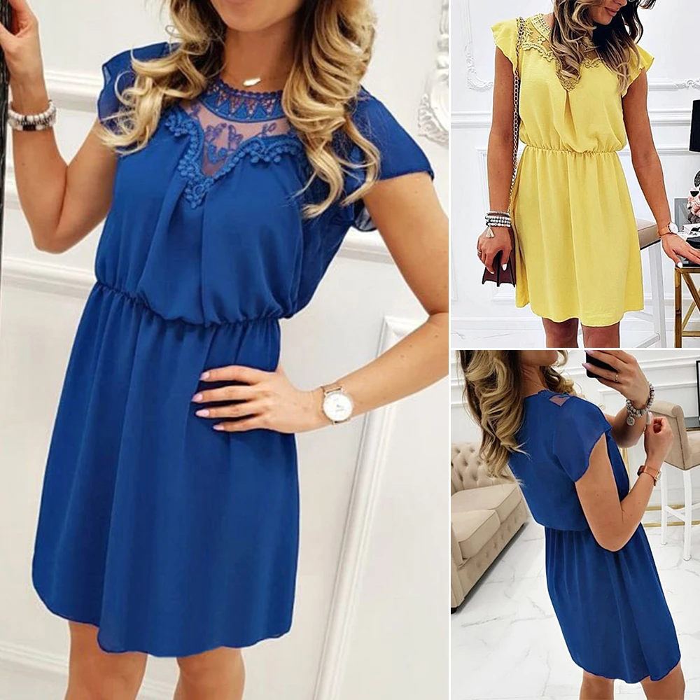 Женское вечернее платье повседневное элегантное свободное кружевное с