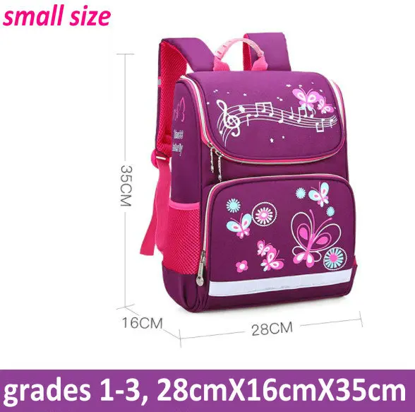 small purple Детская сумка для девочек; Детский рюкзак; Цвет фиолетовый, розовый; школьные сумки; ортопедические Детские Водонепроницаемые Детские сумки; школьный рюкзак; 1 класс - Цвет: small purple