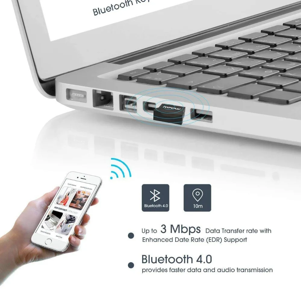 Mpow Мини USB адаптер Bluetooth 4,0 Модернизированный TX& rX 2 в 1 USB порт 2,0 адаптер для iPhone мышь клавиатура ПК Windows XP/7/8/10