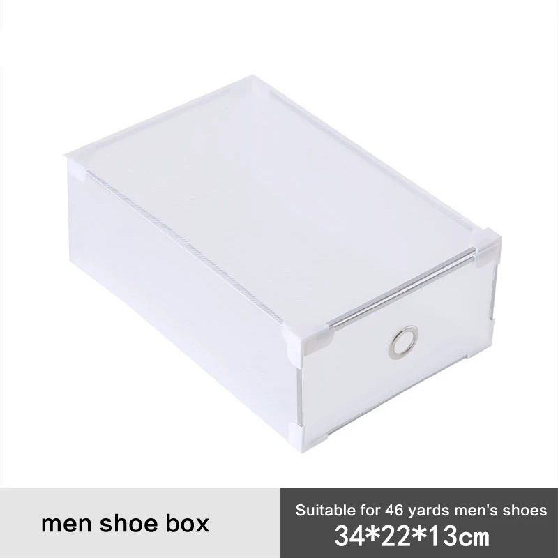 1 шт мужские прозрачный лоток чехол складная пластиковая обувь шкаф для хранения