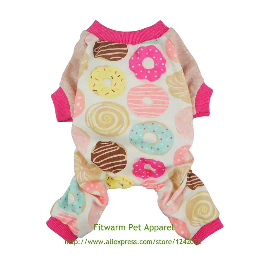 Одежда для домашних животных Fitwarm Милая пончики собак пижамы мягкие хлопковые