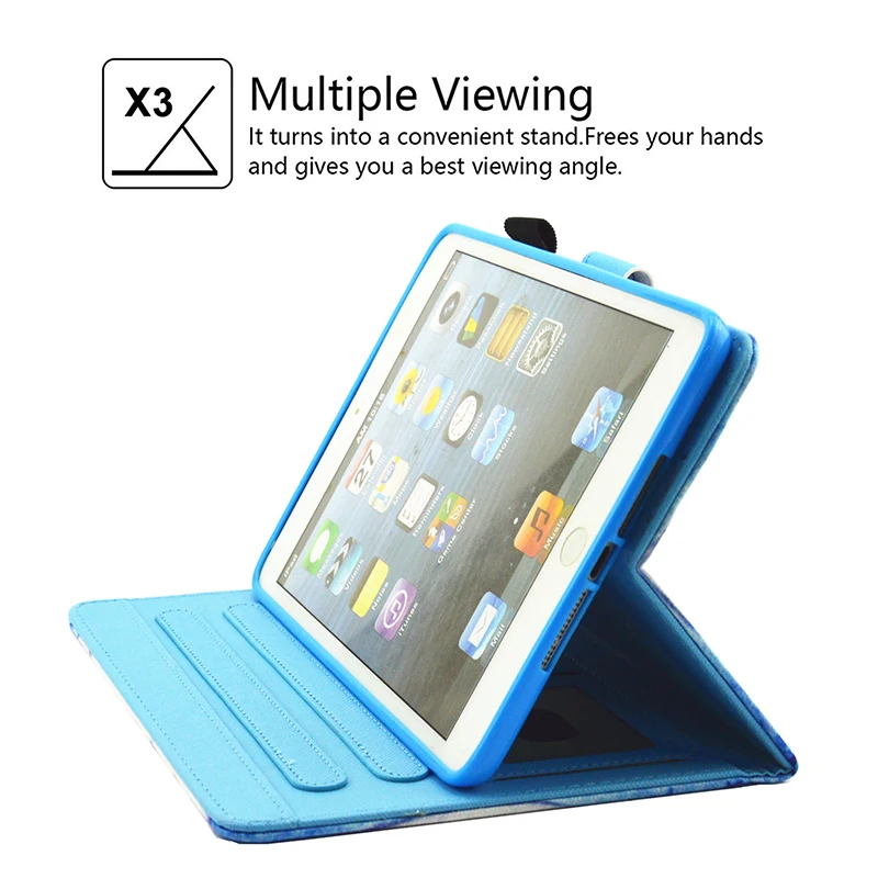 Чехол подставка для iPad mini 2 3 4 с отделением карт и золотым ананасом кошкой собакой