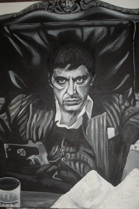 DIY рамка Scarface Al Pacino классический Гангстерский фильм Искусство шелковая ткань