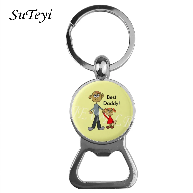 Suteyi I Love My Daddy открывалка для бутылок брелок держатель мода папа письмо стеклянная