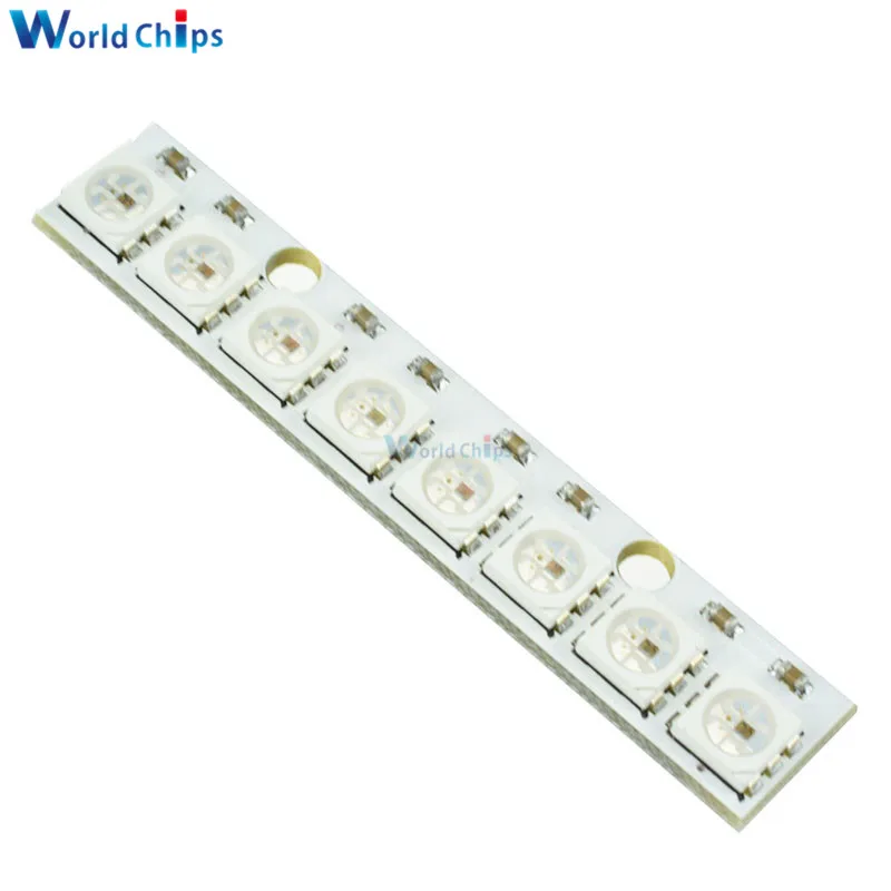 WS2812 WS 2811 5050 RGB модуль панели светодиодной лампы 5 в 8 битная Радужная светодиодная
