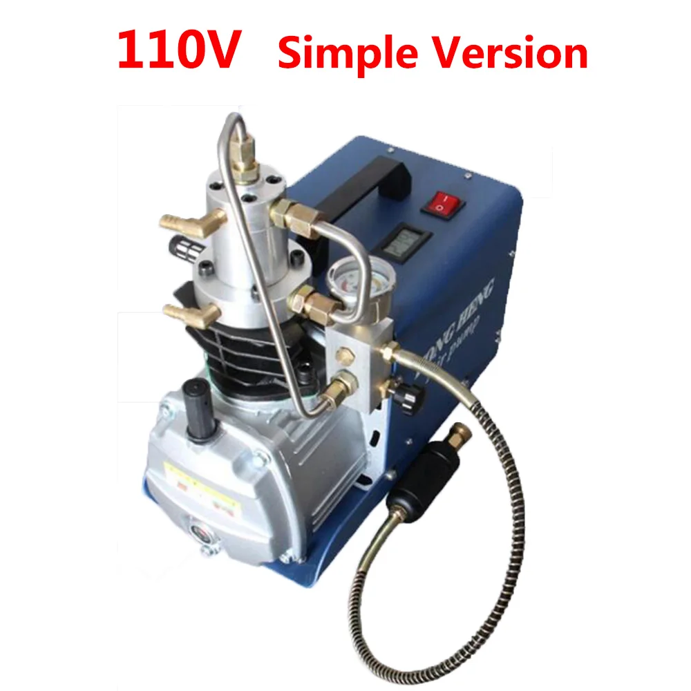 110V Simple 1 шт. 220 В/110 в 30 мпа 300 бар 4500PSI Воздушный насос высокого давления Электрический воздушный компрессор с монтажными аксессуарами, четыре типа на выбор - Напряжение: 110V Simple