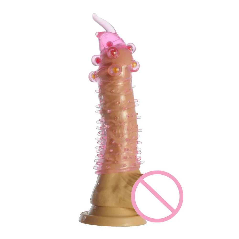 Розовый кристаллический базовый удлинитель для пениса многоразовый увеличитель