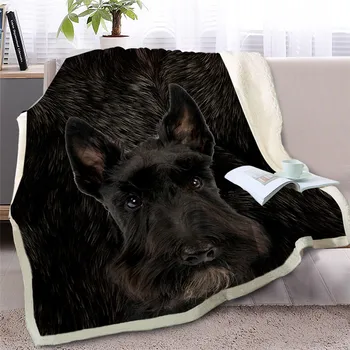 BlessLiving Great Dane Dog Sherpa Blanket on Sofa Animal Throw Blanket for Kids Black Gray Bedspreads Fur Print Home Textiles 2