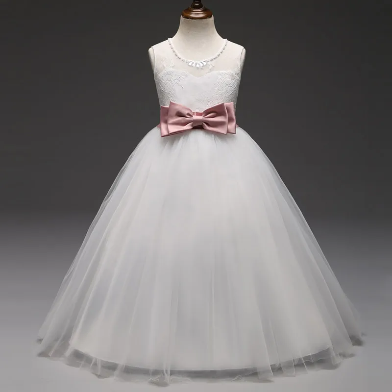Новинка 2018 белое платье принцессы костюмы для девочек кружевное вечернее