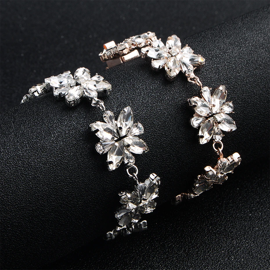 Miallo новый цветок с кристаллами Подвески Браслет Модные женские свадебные