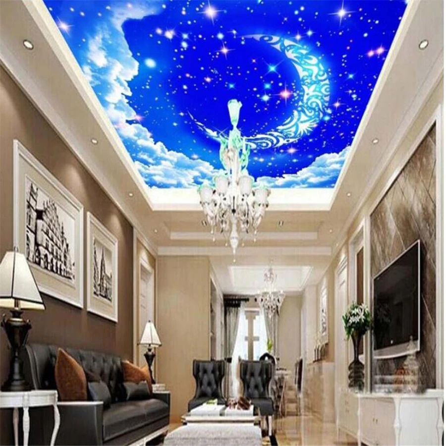 Обои на заказ 3d фрески красивая мечта звездное небо белые облака гостиная Зенит
