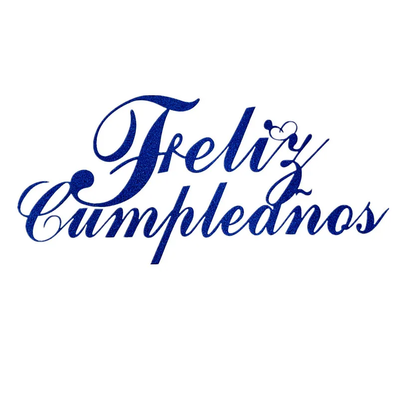 blue Топпер для торта Bonne Fete французский русский с днем рождения испанский Feliz Cumpleanos флажки для торта День Рождения Торт Декор на заказ - Цвет: blue