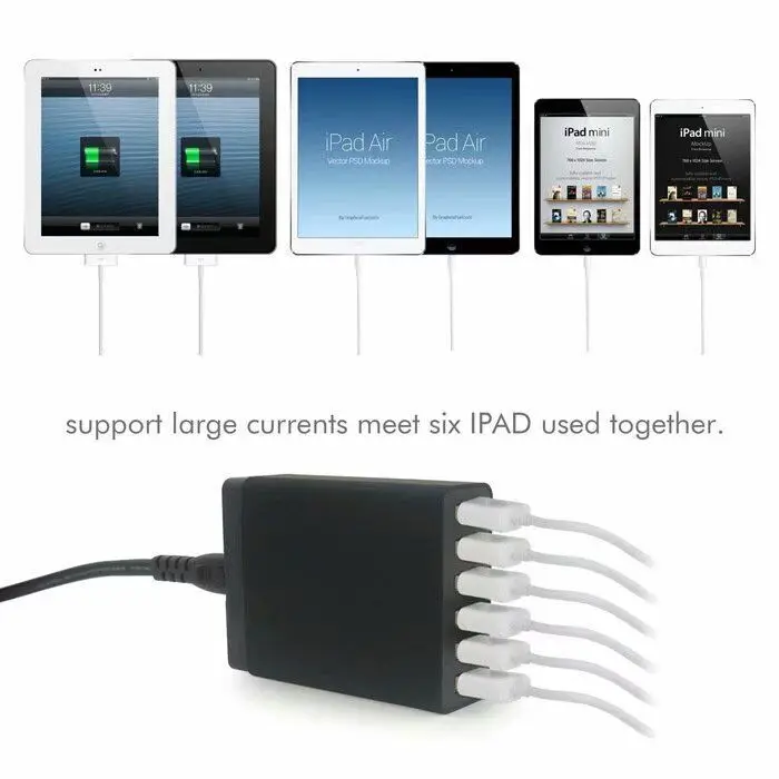 Настенное зарядное устройство NUOLIANXIN с 6 USB-портами быстрая зарядка через USB для