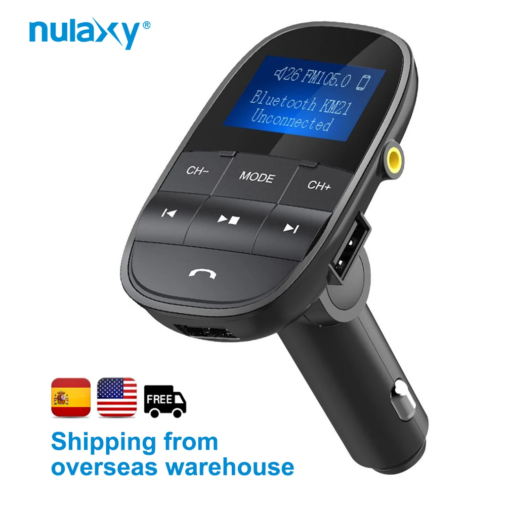 Nulaxy KM21 Автомобильный MP3 плеер поддержка TF USB диск Bluetooth Hands free fm модулятор ЖК