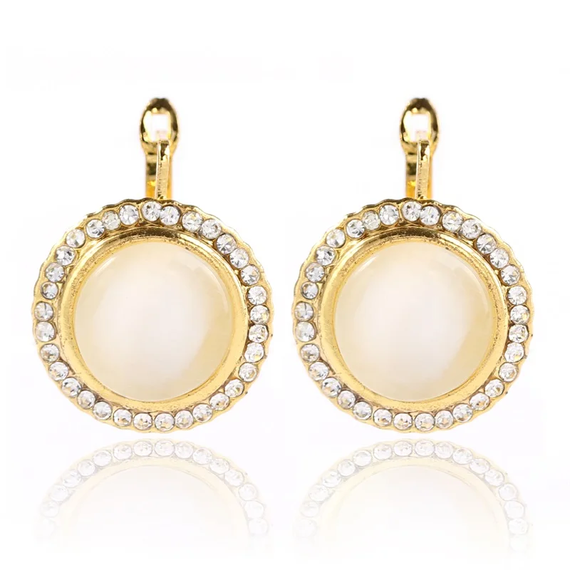 

MIARA.L Cat's Eye Stone Earrings Ethnic New Exquisite Ear Decoration D Word Buckle Ear Clip Accessories Wholesale