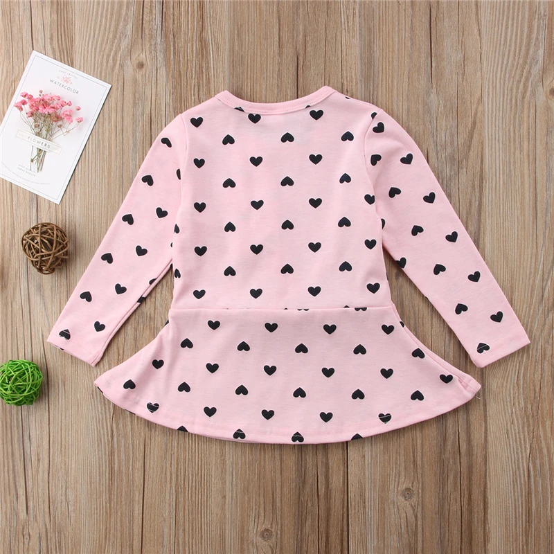 Детский осенний комплект из 2 предметов топ и штаны в форме сердца для маленьких