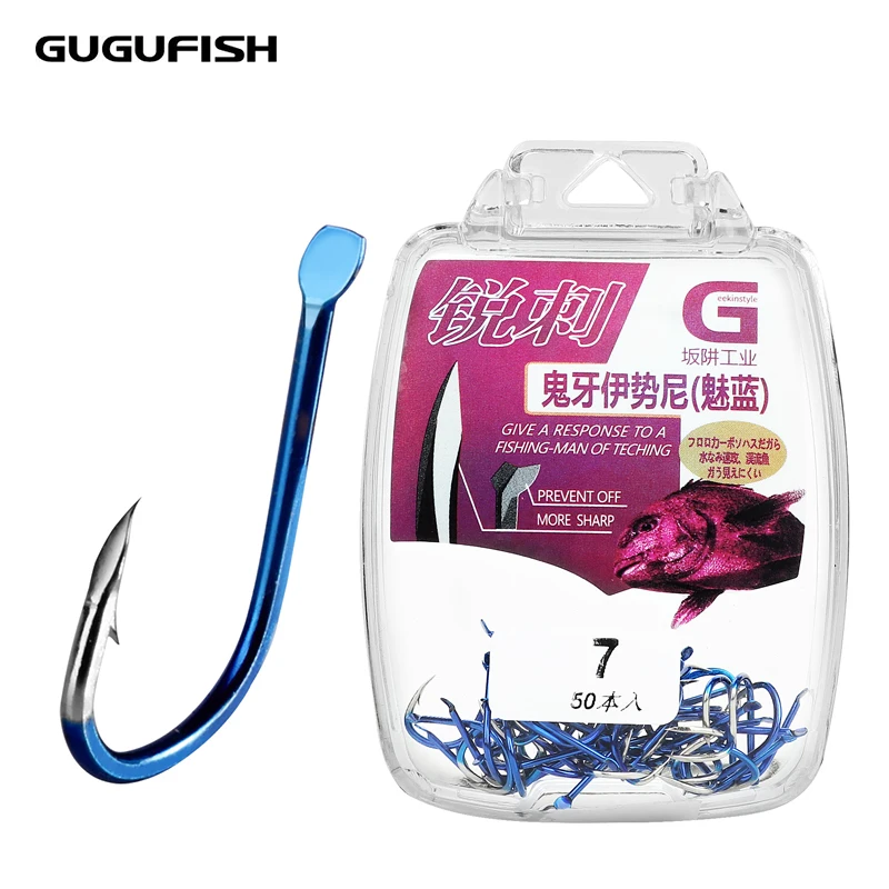 Рыболовные крючки GUGUFISH 50 шт./кор. многоцветные рыболовные из высокоуглеродистой