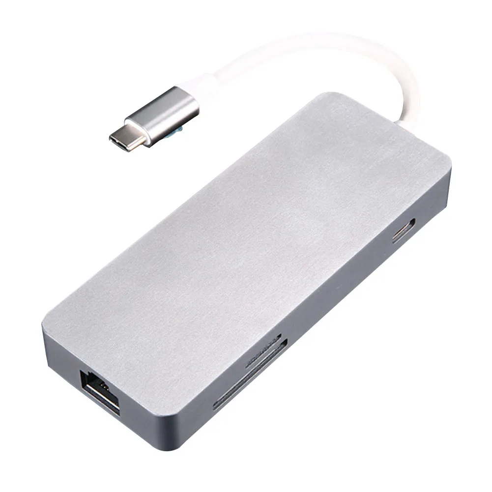 Type C к HDMI/USB3.0/сетевой порт/TF Высокоскоростная передача Портативный 7 портов более