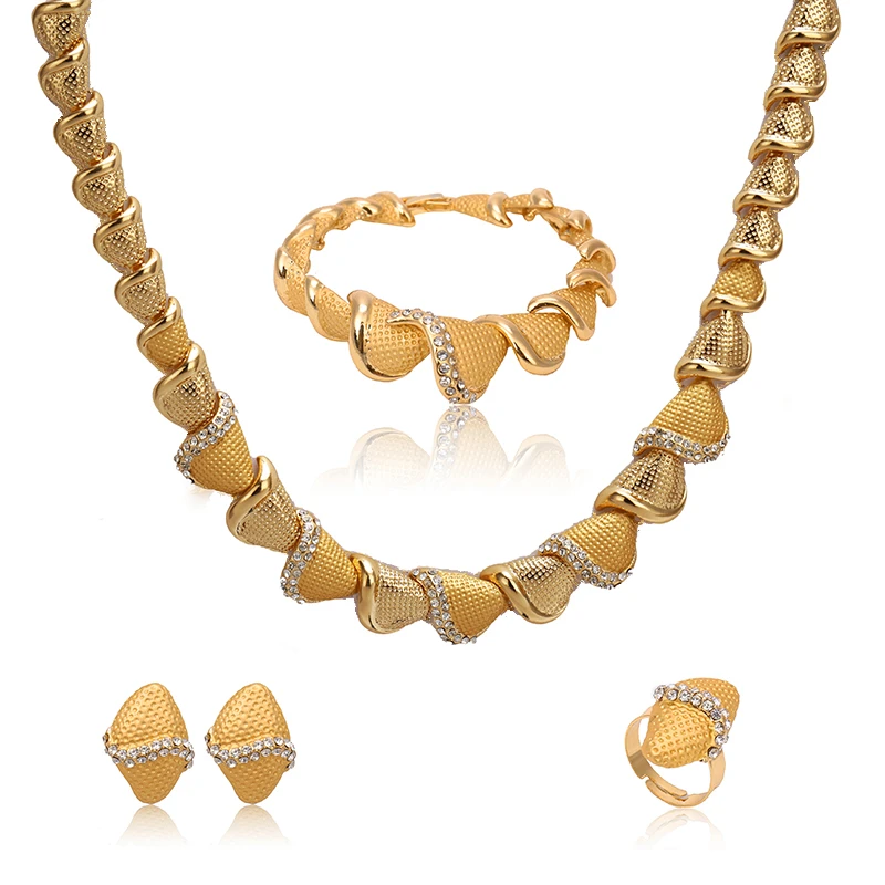 Ювелирные наборы ZuoDi из Дубая золотого цвета оптом нигерийские Свадебные Женские