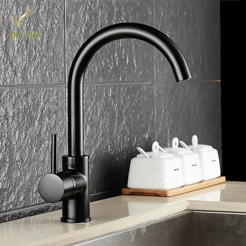 Черный смеситель для раковины в ванной комнате с одной ручкой черный латунный