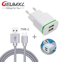 geumxl 2 port usb eu plug ac charger 3f type c usb cable for lenovo z2 plus zuk edge l z1 z2 z2 pro yoga tab 3 plus 10 1