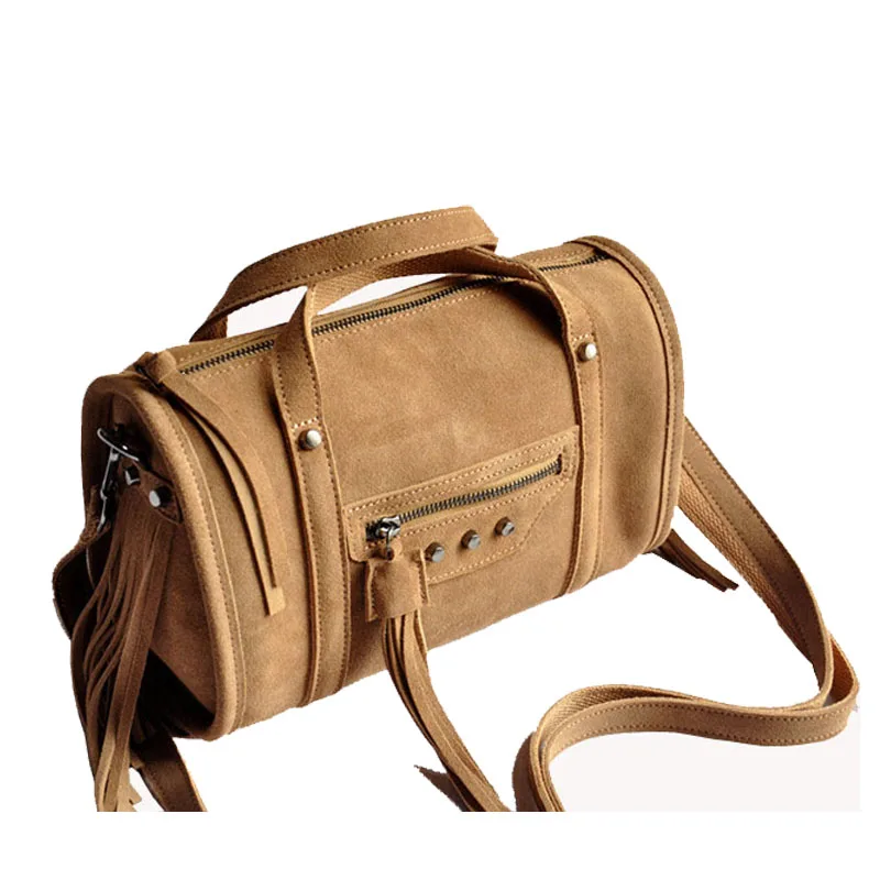 Женская сумка-мессенджер из натуральной замши винтажная повседневная сумка