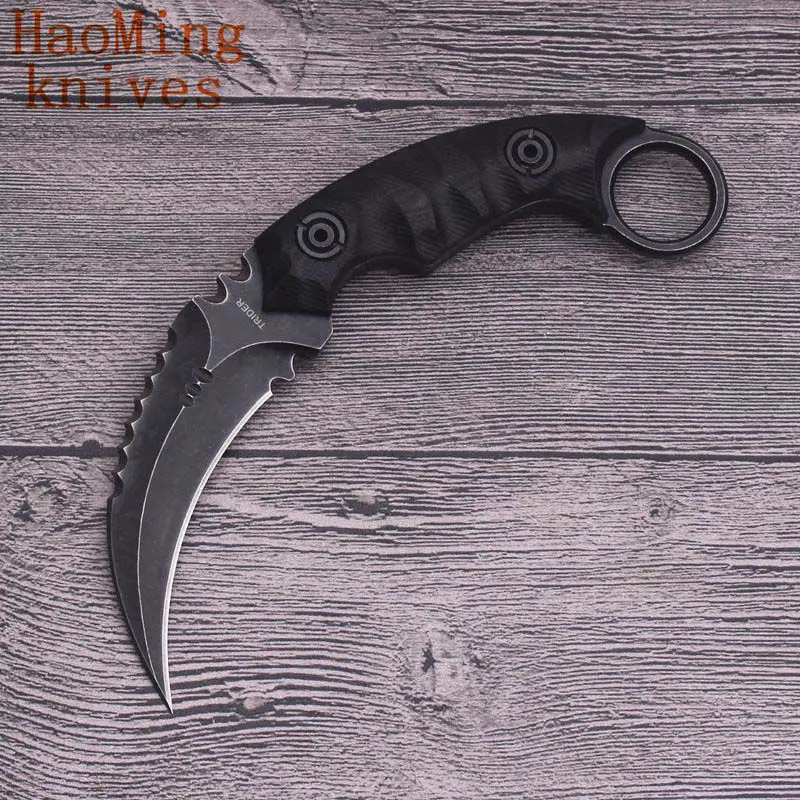 Черный Открытый кемпинг выживание спасательный Karambit CS GO Counter-strike utility нож Охотничий Тактический Самозащита карманные ножи инструмент EDC - Цвет: Черный