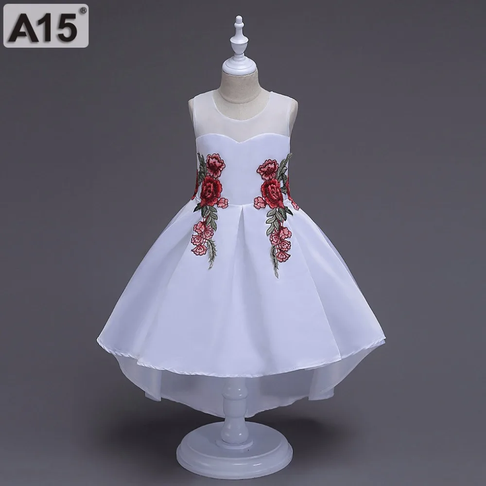 A15 нарядное кружевное свадебное платье для девочек летний праздничный костюм