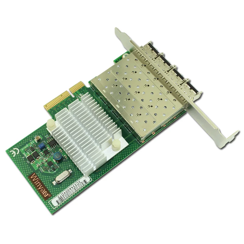 4-портовый гигабитный волоконный Ethernet-адаптер многорежимный оптический модуль LC