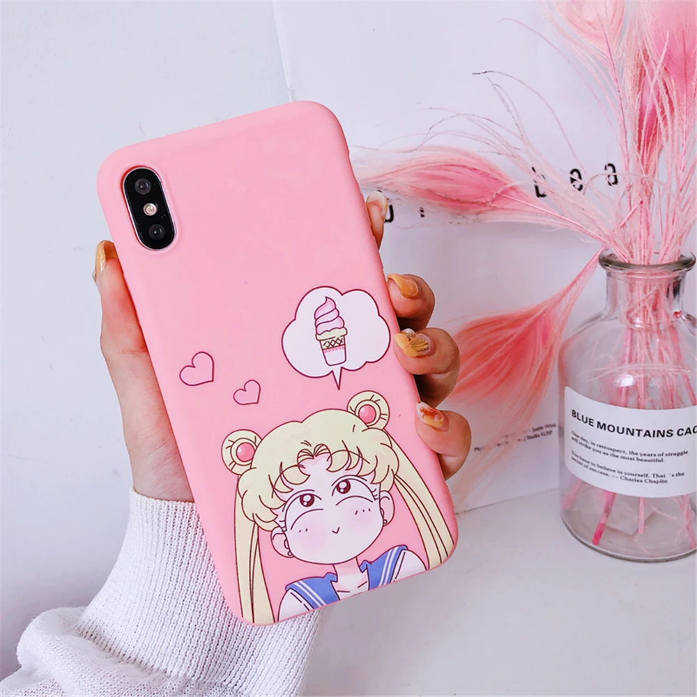 Прекрасный Япония мультфильм Сейлор Мун чехол для телефона iPhone 6 6S Plus мягкие TPU Candy