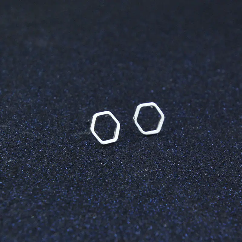 Классические геометрические серьги для женщин пусеты из серебра золота круглые треугольные женские