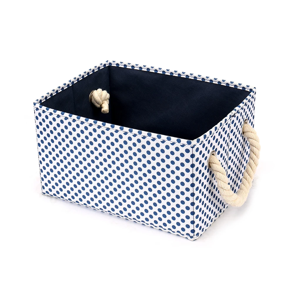 Ящик для хранения одежды без крышки TC тканевый ящик в горошек складной