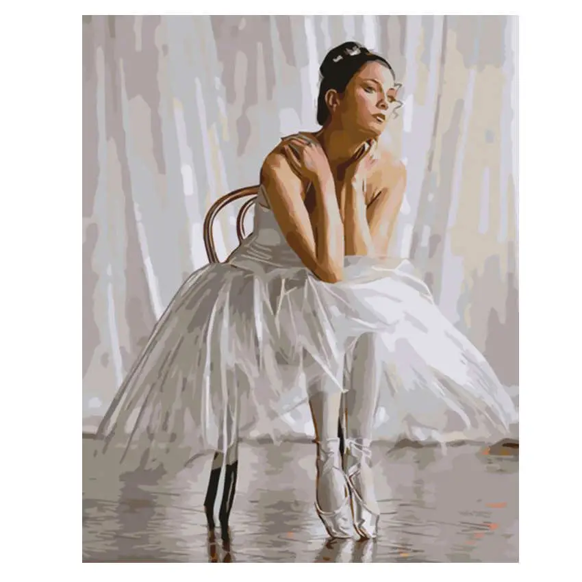 ballet Painting 13 WEEN Абстрактная живопись животных Сделай Сам Краски ing по комплекты номеров носорог стены Рисование Акриловая Краска на холсте уникальный подарок для домашний декор - Цвет: ballet Painting 13