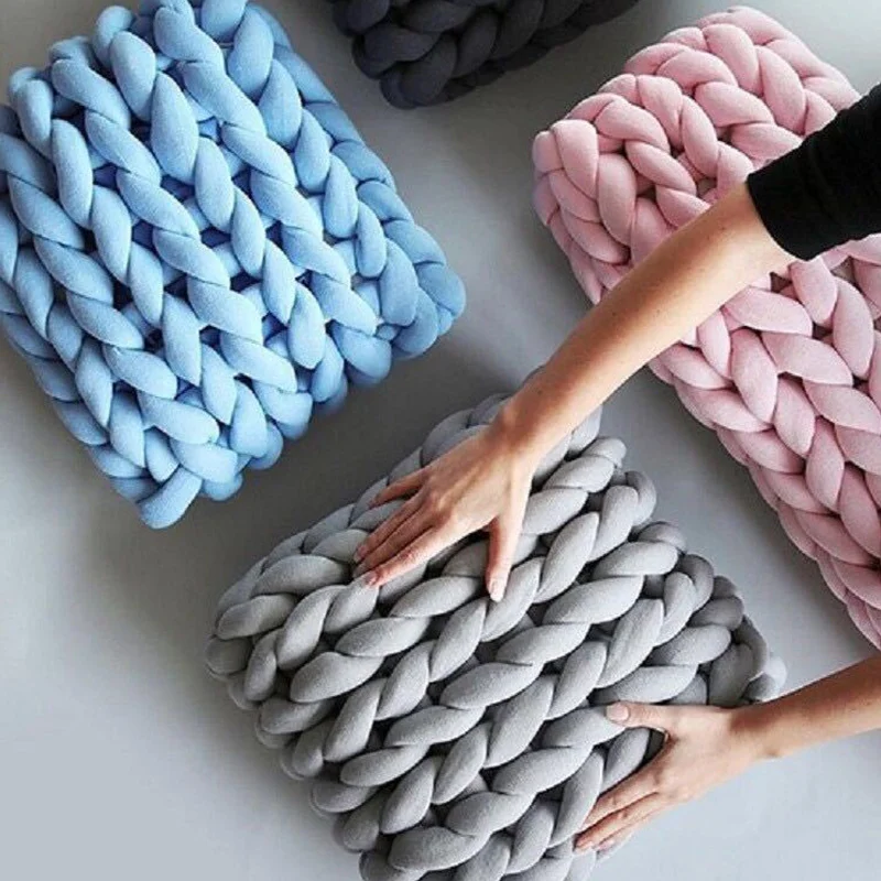 DIY супер толстый шерстяной тканый одеяло фетровый шар натуральный фитиль