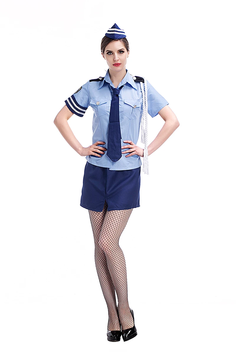 Женский костюм для взрослых сексуальный полиции модный косплея копов школьная