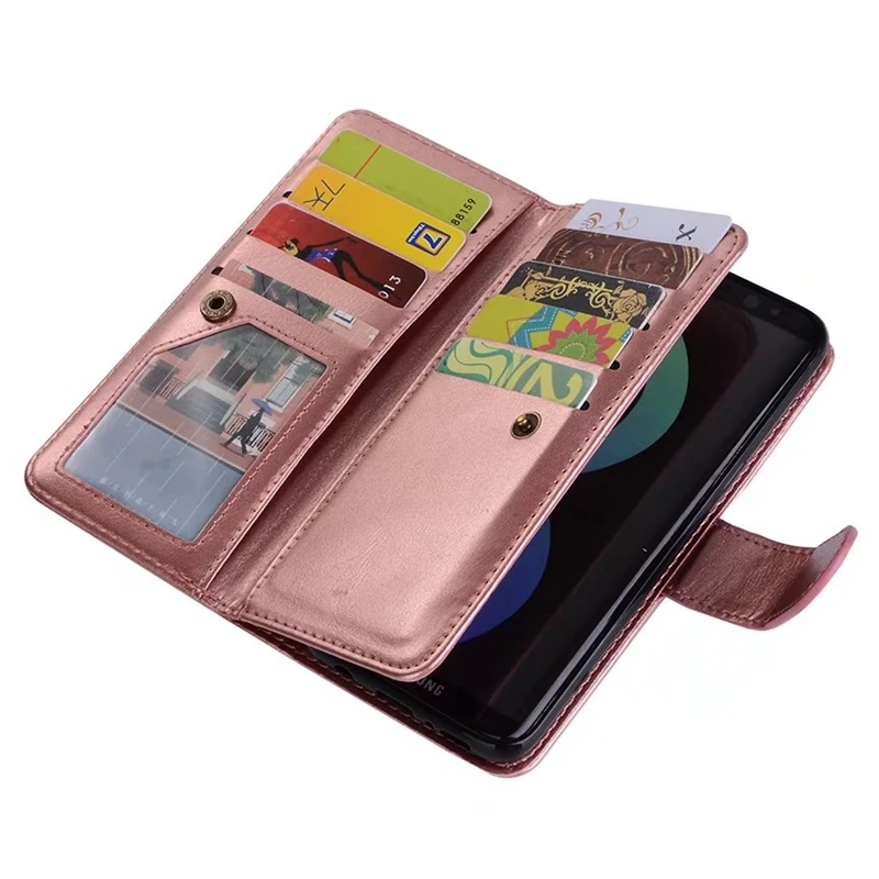 Чехол на молнии для iphone 6 S чехол кошелек с 9 отделениями карт кожаный флип s 7 8 Plus