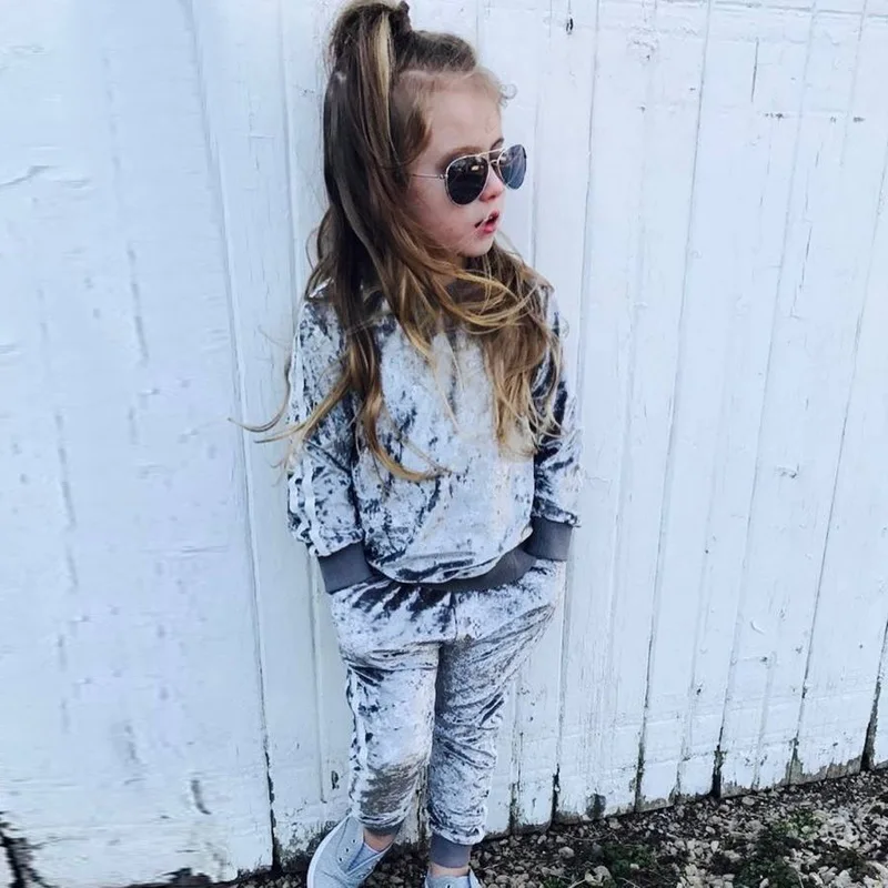 Loozykit вельветовые топы с длинными рукавами толстовка штаны спортивный костюм комплект одежды для маленького