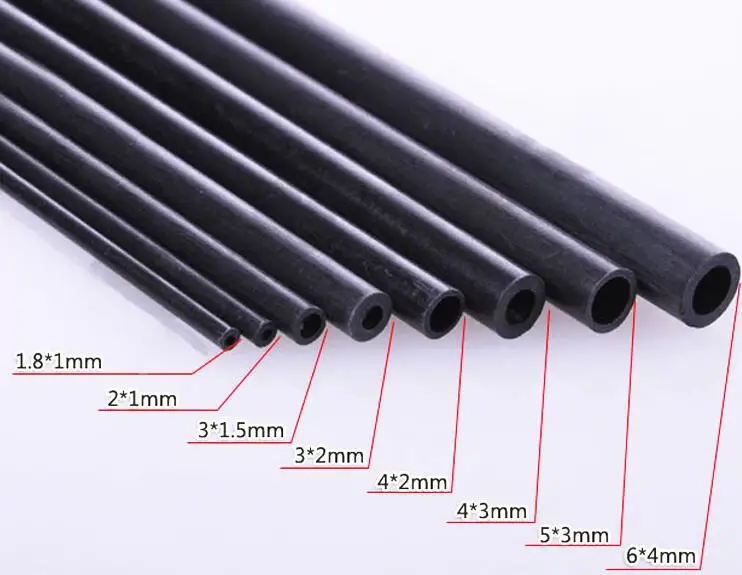 10 шт. 1/2/3/4 мм трубы из углеродного волокна круглые для моделей DIY RC модель самолета