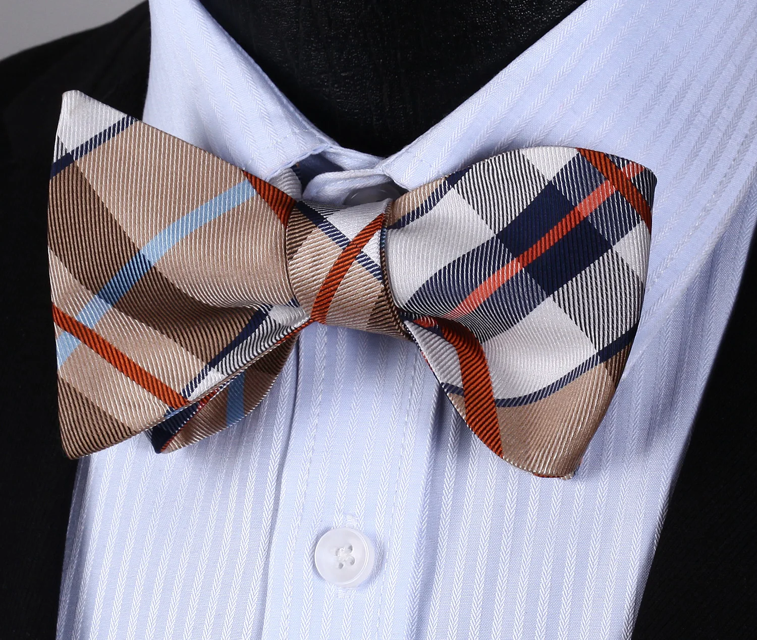 Карманный квадратный классический вечерний свадебный бантик BC903ZS бежевый