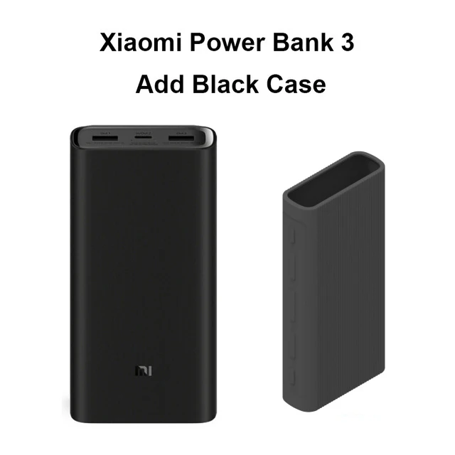 Xiao mi power Bank 3 20000 мАч mi power bank USB-C 45 Вт портативное зарядное устройство Dual USB power bank для ноутбука смартфона - Цвет: Add Black Case