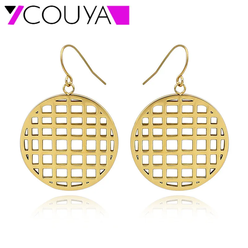 COUYA 2018 круглые полые резные дизайнерские золотые Эффектные серьги богемные