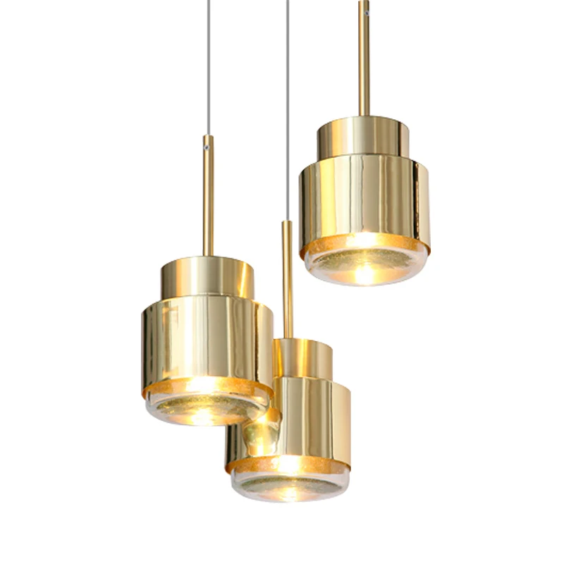 Современный светодиодный Золотой подвесной светильник стеклянная лампа в