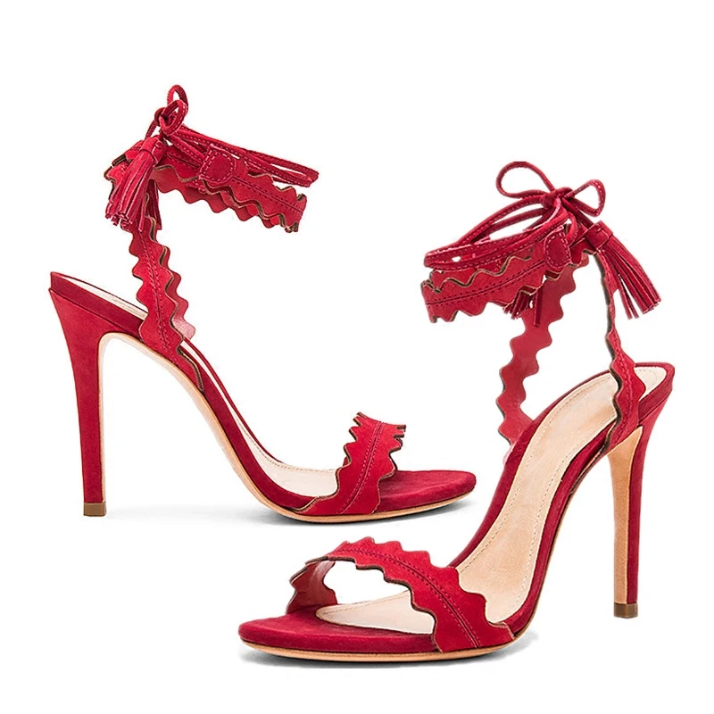 Новинка Модные женские босоножки на тонком высоком каблуке украшение в виде