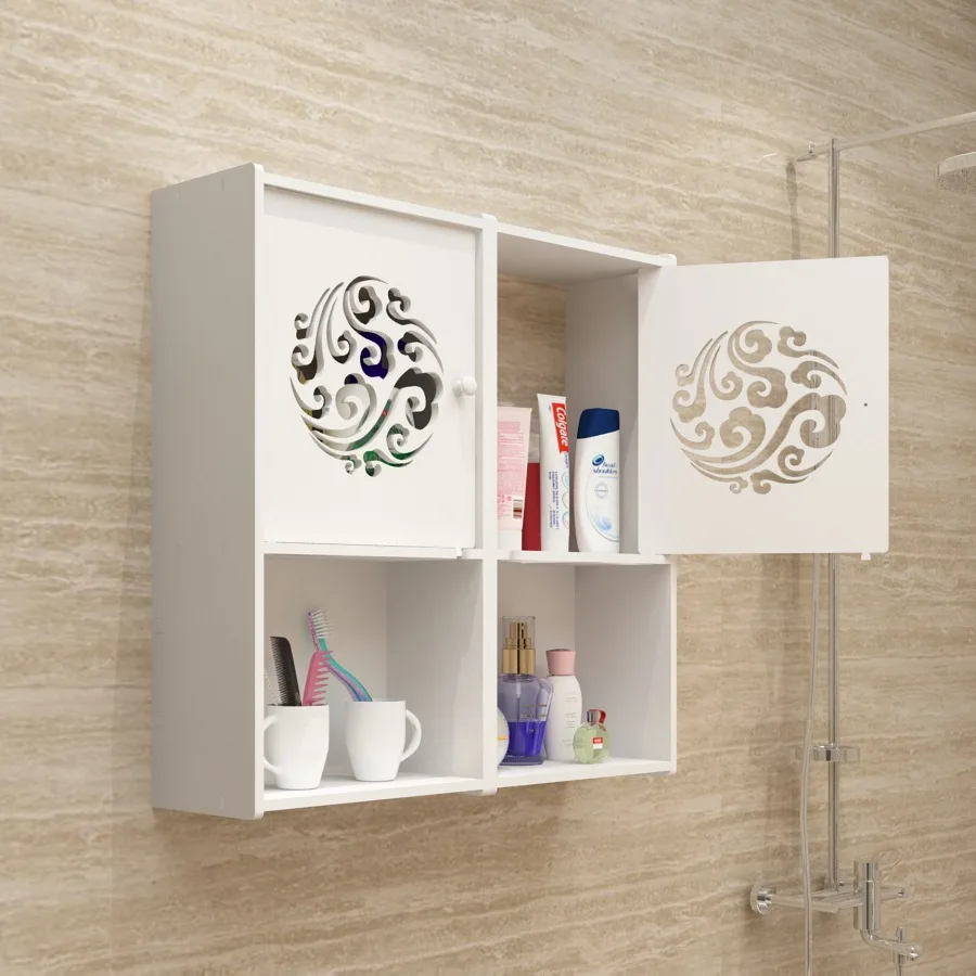 

DIY Milti-Use Organizer Objects Makeup Cosmetics Storage Box Bathroom Counter Storage Non-drilling Wall Mounted Hanging Shelf