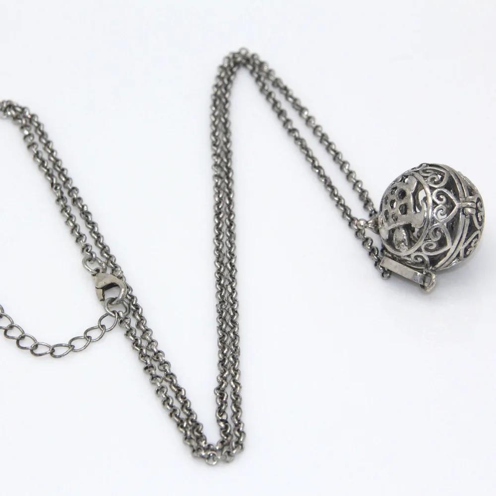 Старинное серебро сердце черепаха полые медальон светятся в темноте Бусины