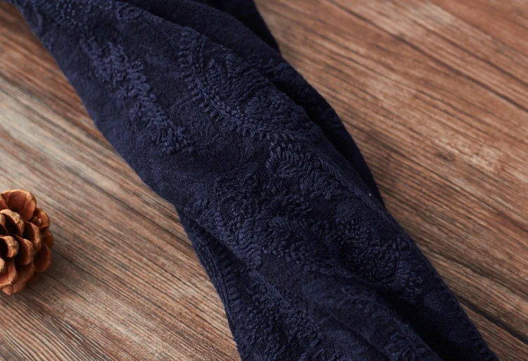 Качественная хлопковая и льняная жаккардовая ткань с вышивкой tissu robe цельный материал для одежды