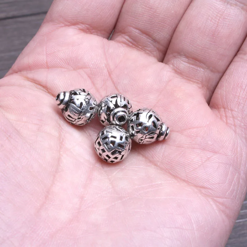 Бусины из металла с 3 отверстиями 10 мм для изготовления мала-йога четки ювелирных