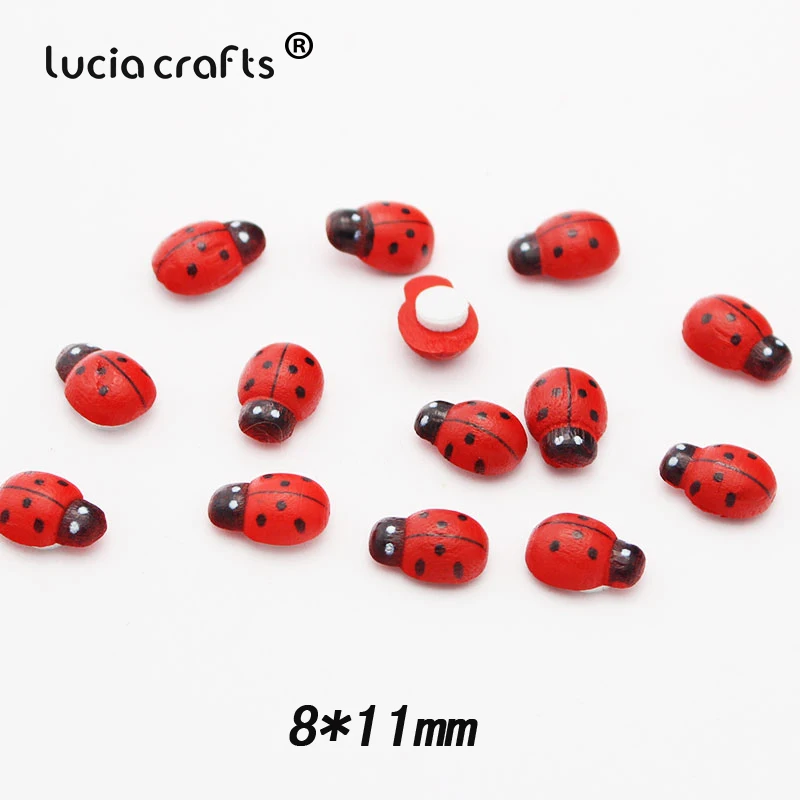 Lucia crafts мультиразмерные наклейки с рисунком божья коровка, губка, самоклеющиеся, микро пейзаж, ремесла E1309 - Цвет: 8x11mm  100pcs