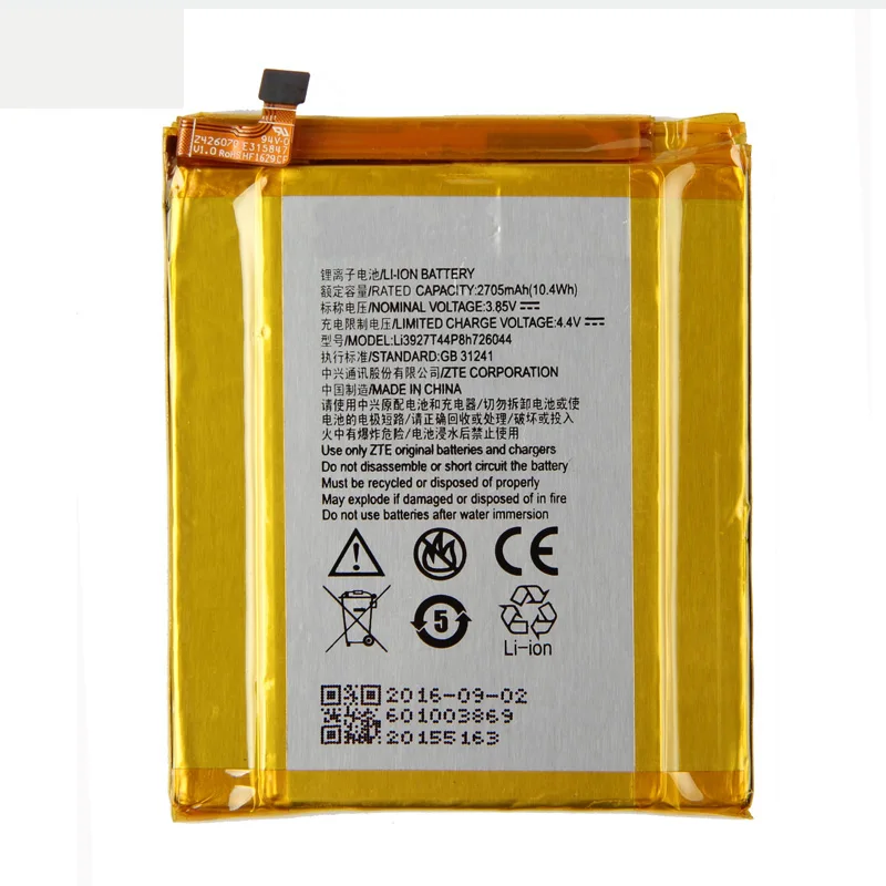 Оригинальный аккумулятор для телефона ZTE Li3927T44P8H726044 Axon 7 Mini 5 2 дюйма 2705
